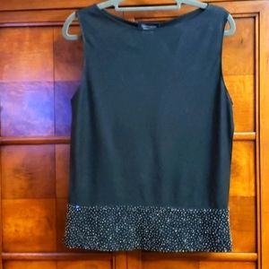 SUSAN LAZAR BLACK & SEQUENCE TOP SZ M
